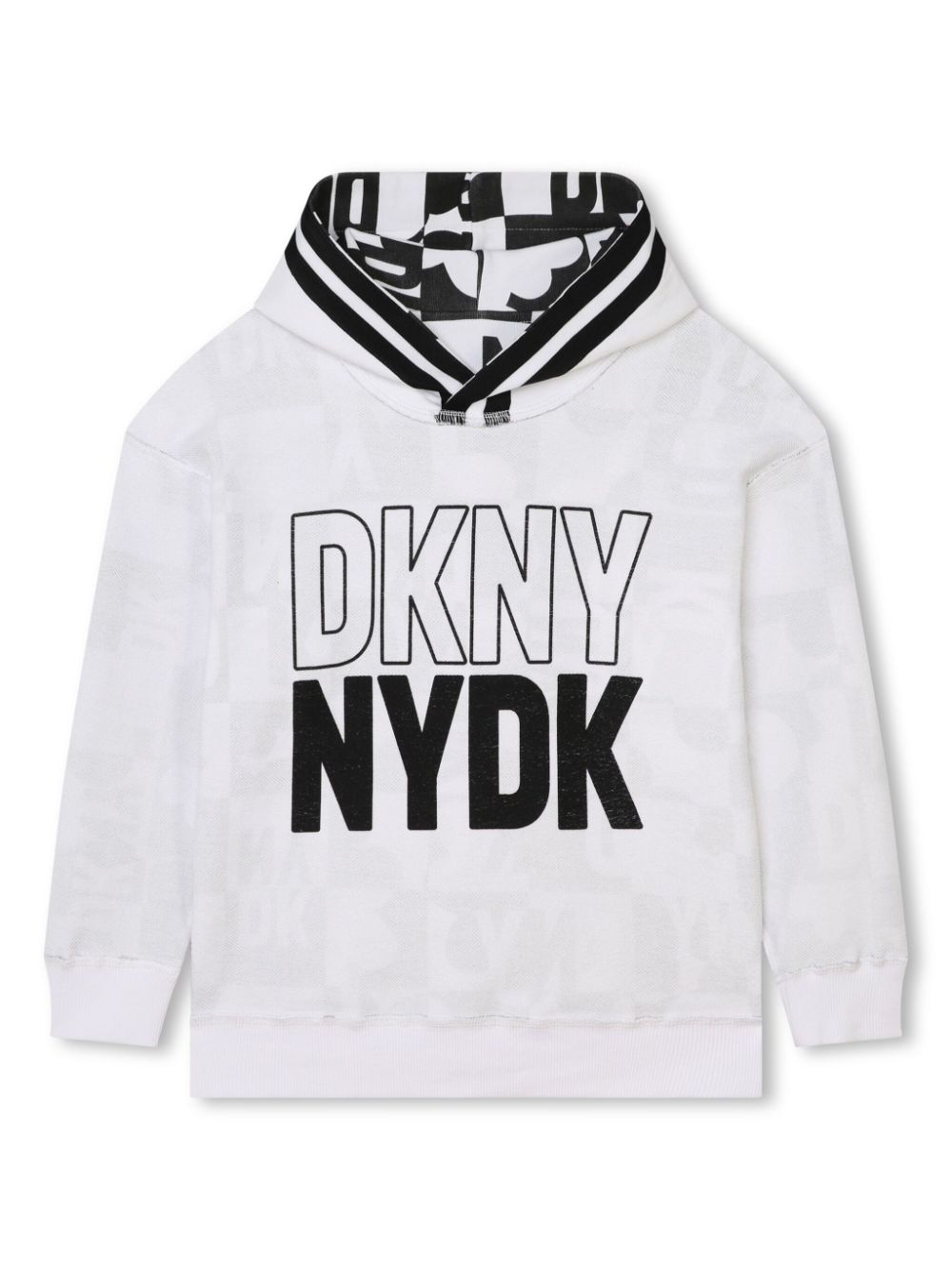 Shop Dkny Logo-print Reversible Cotton Hoodie In Black