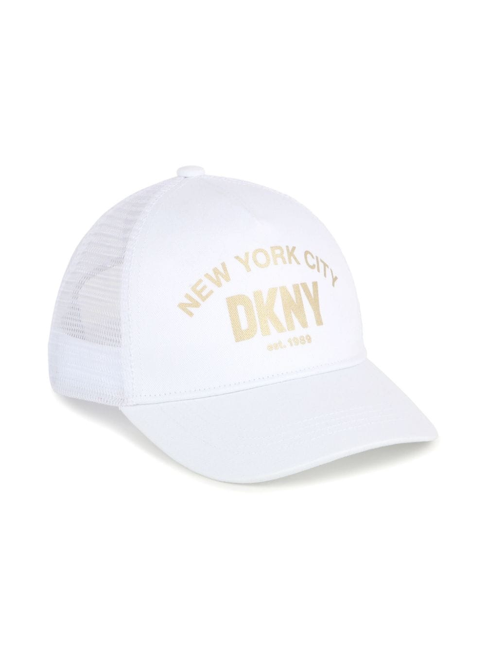Shop Dkny Foil Logo-print Cotton Cap In White