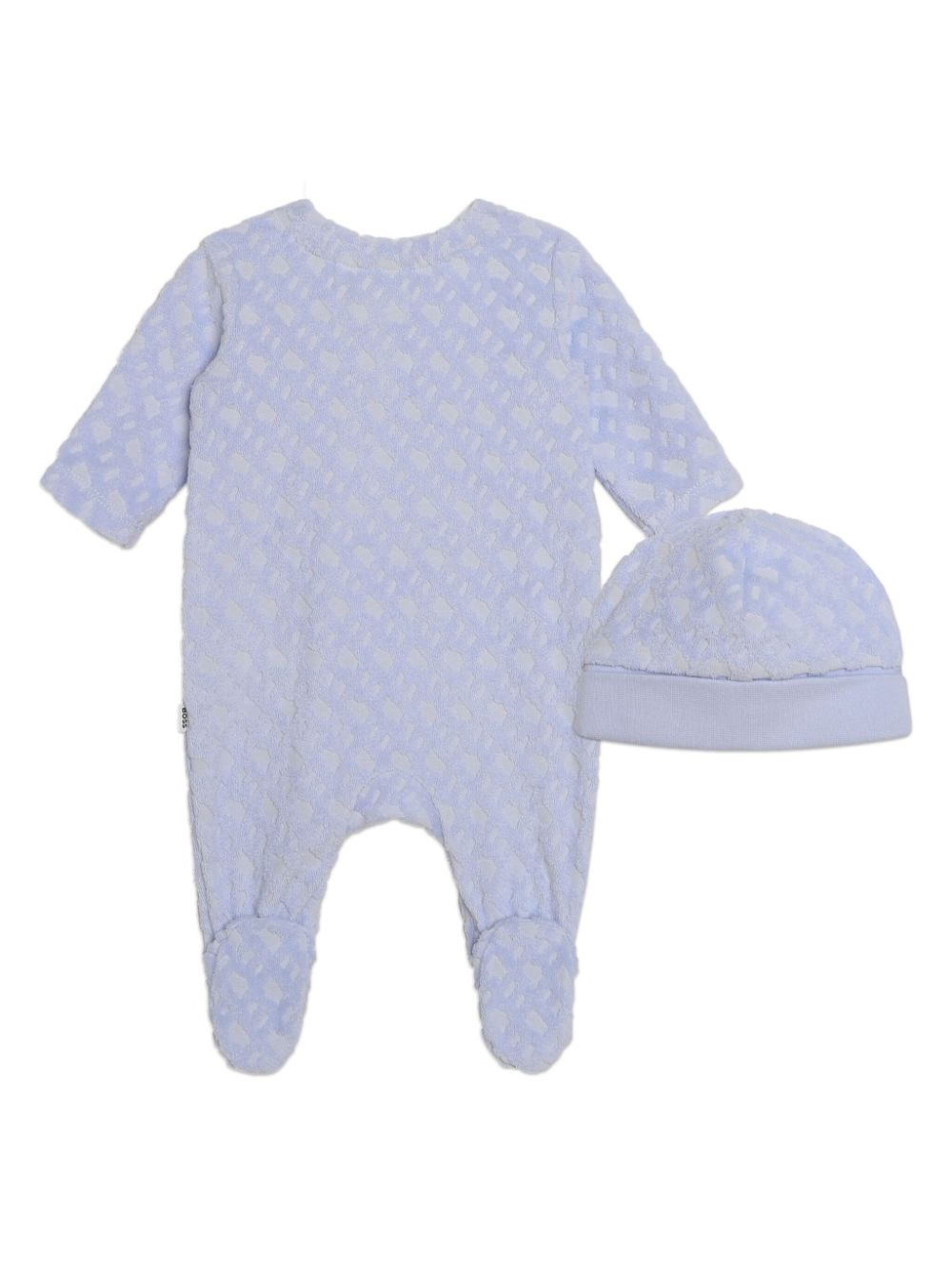 Shop Bosswear Monogram-jacquard Babygrow Set In Blue