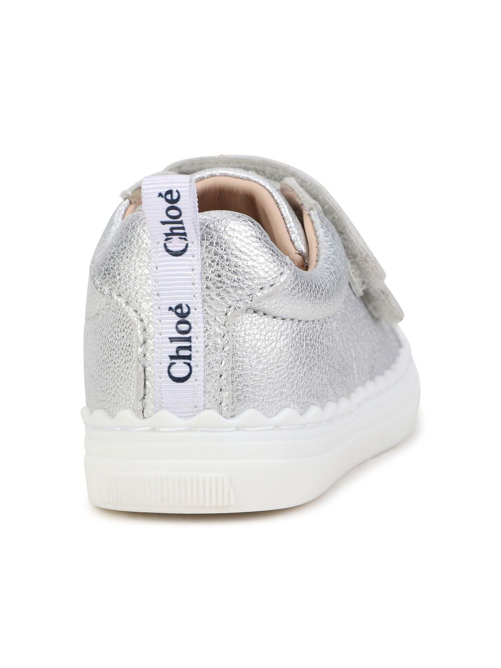 Chloé Kids Lauren leren sneakers Grijs