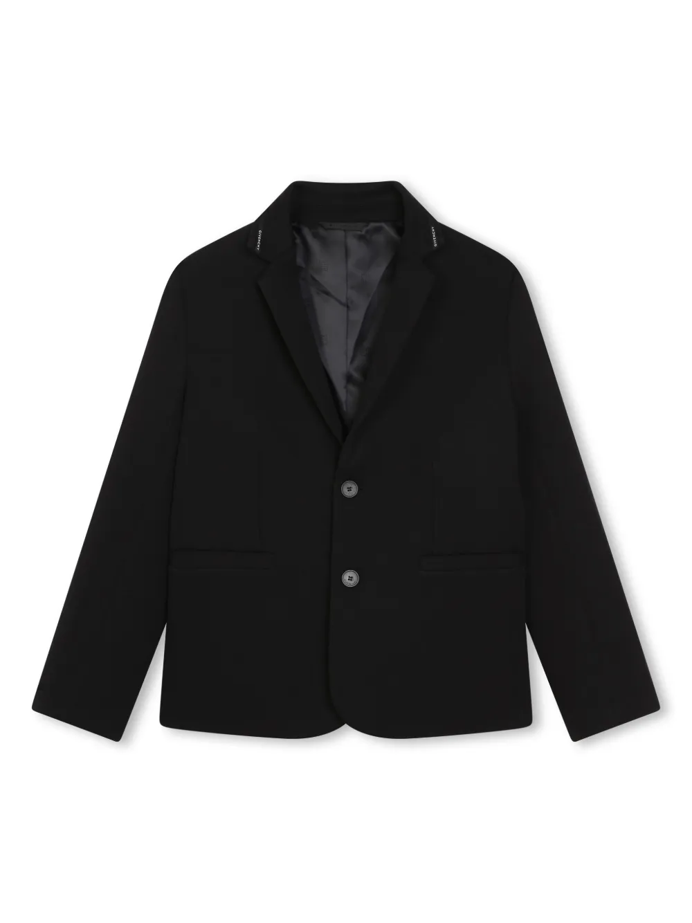 Givenchy Kids Blazer met enkele rij knopen en logo afwerking Zwart