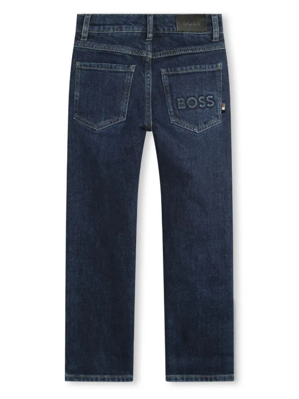 BOSS Kidswear logo-embossed straight-leg Jeans Blue FARFETCH PH