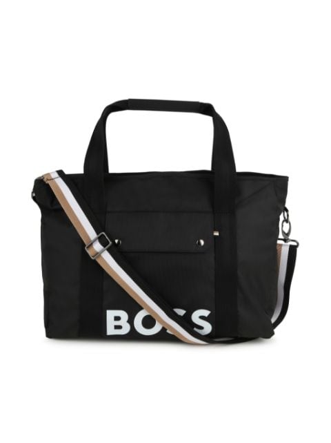 BOSS Kidswear logo-print canvas changing bag