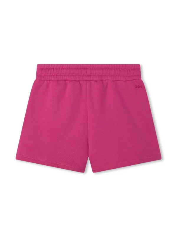 Chloé Kids eyelet-detailing Organic Cotton Shorts Pink FARFETCH PH