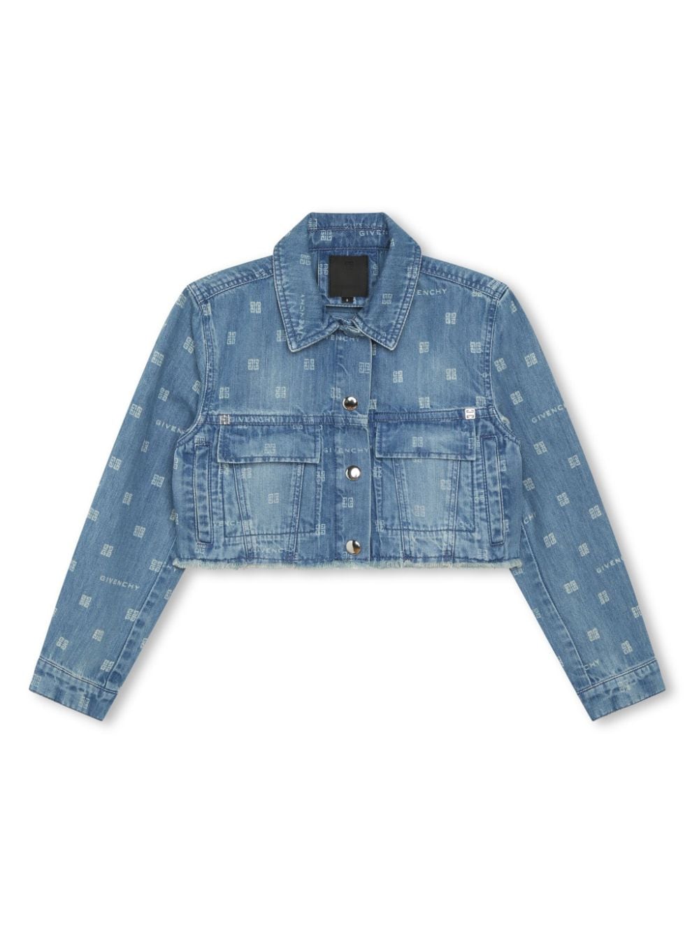 Shop Givenchy 4g-print Denim Jacket In Blue
