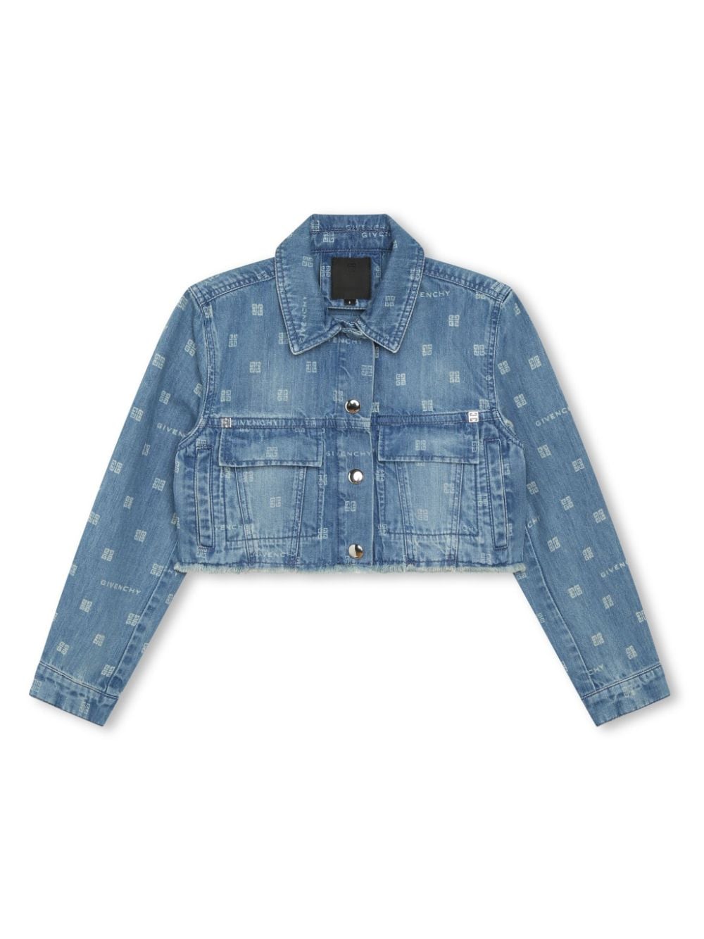 Givenchy Kids Cropped spijkerjack Blauw