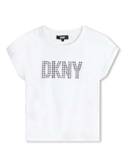 Dkny Kids eyelet-logo cotton T-shirt