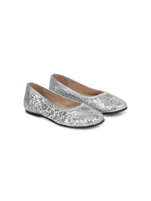 Givenchy Kids 4G glittered ballerina shoes