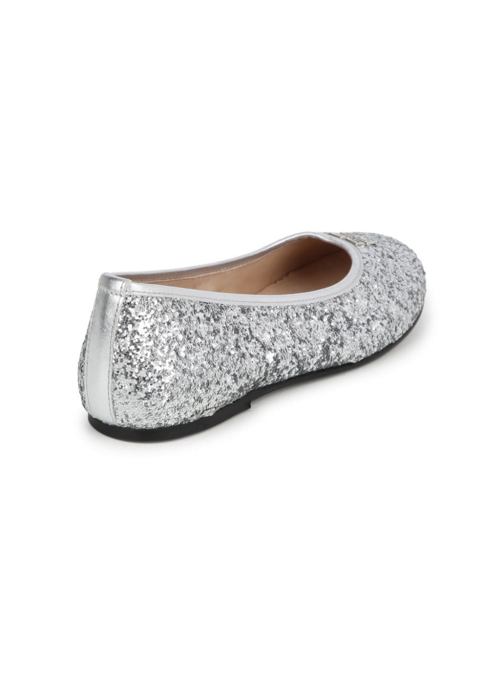 Shop Givenchy 4g Glittered Ballerina Shoes In Grey