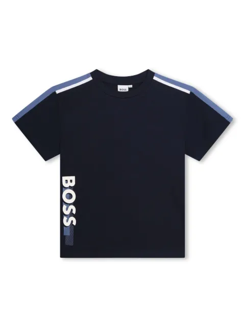 BOSS Kidswear Logo-T-Shirt mit Streifendetail