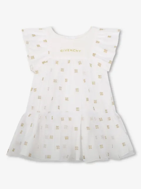 Givenchy Kids 4G-embroidered mesh dress