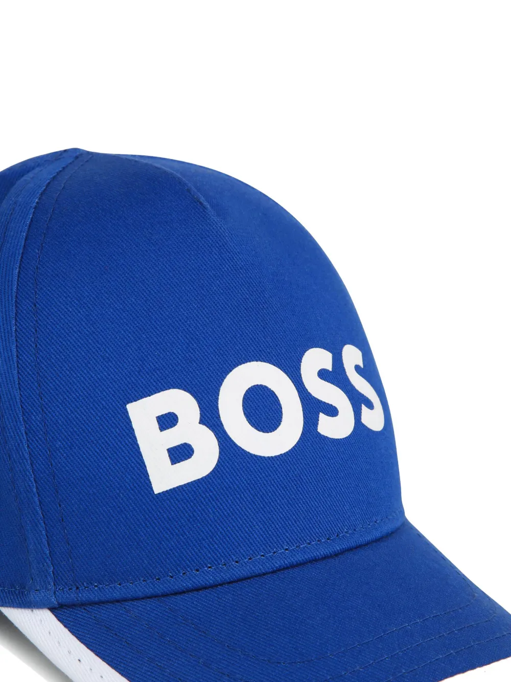 BOSS Kidswear Katoenen pet met logoprint Blauw