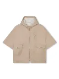 Chloé Kids hooded cotton twill cape - Neutrals