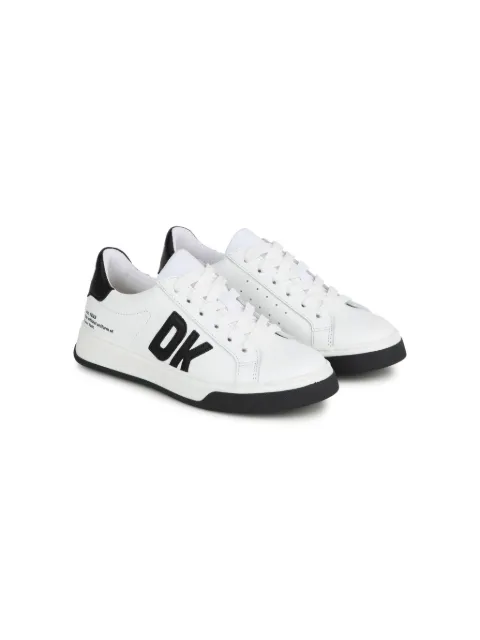 Dkny Kids logo-print leather sneakers