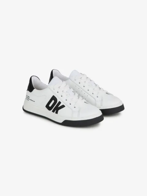 Dkny Kids logo-print leather sneakers