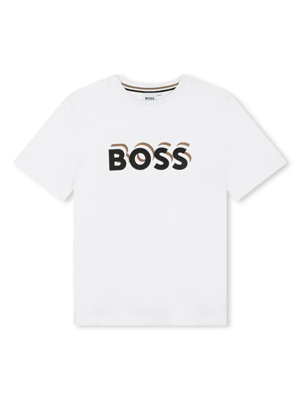 Bosswear Kids' Logo-print Cotton T-shirt In White