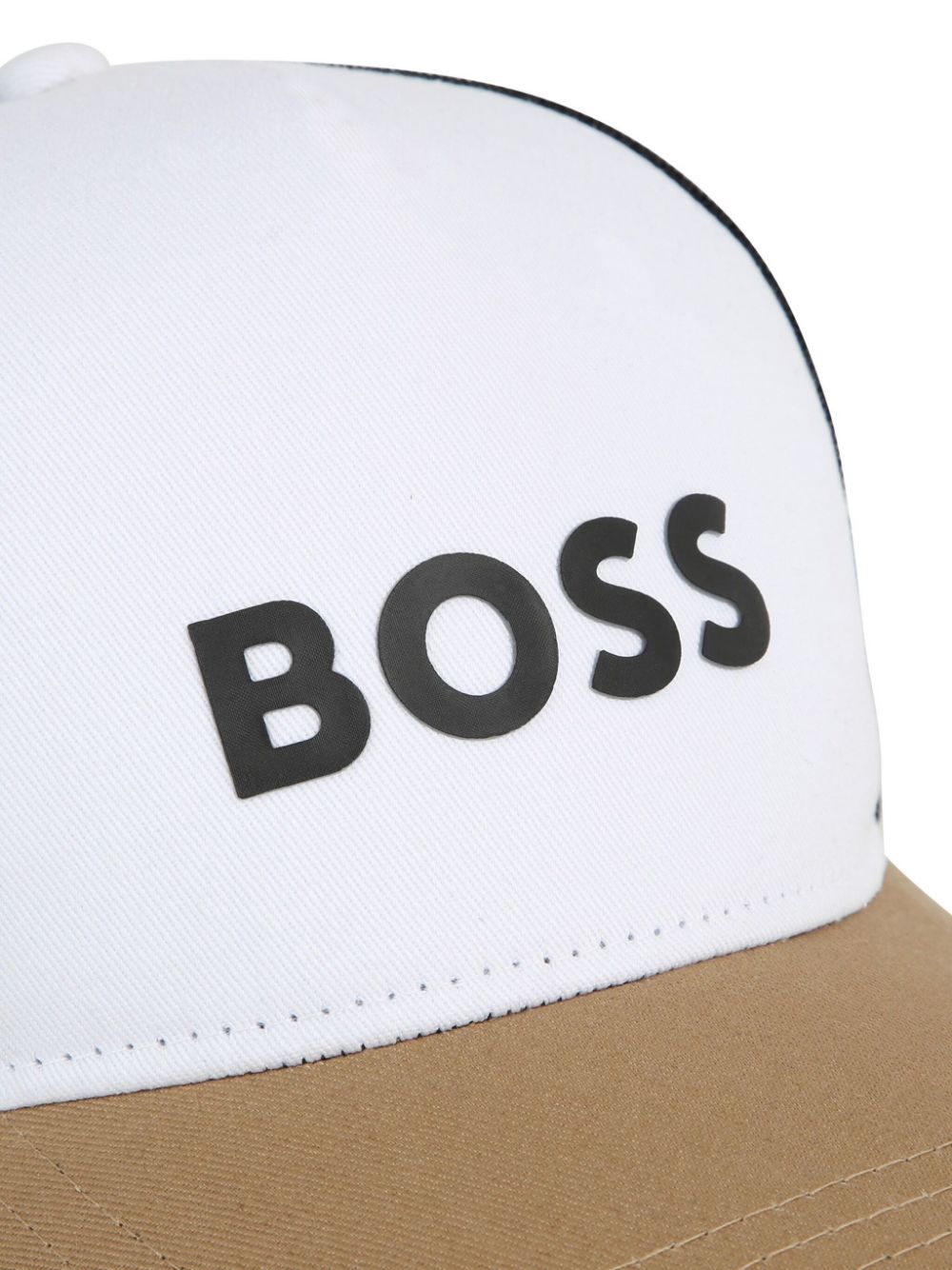 Shop Bosswear Logo-print Panelled Cotton Cap In White