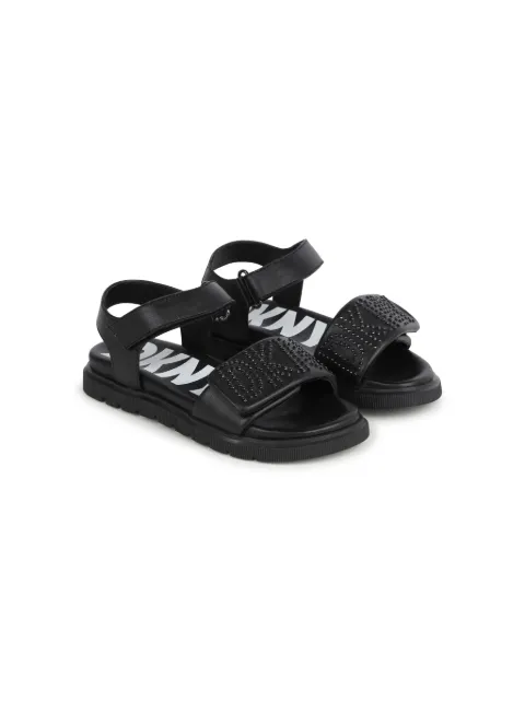 Dkny Kids studded-logo leather sandals