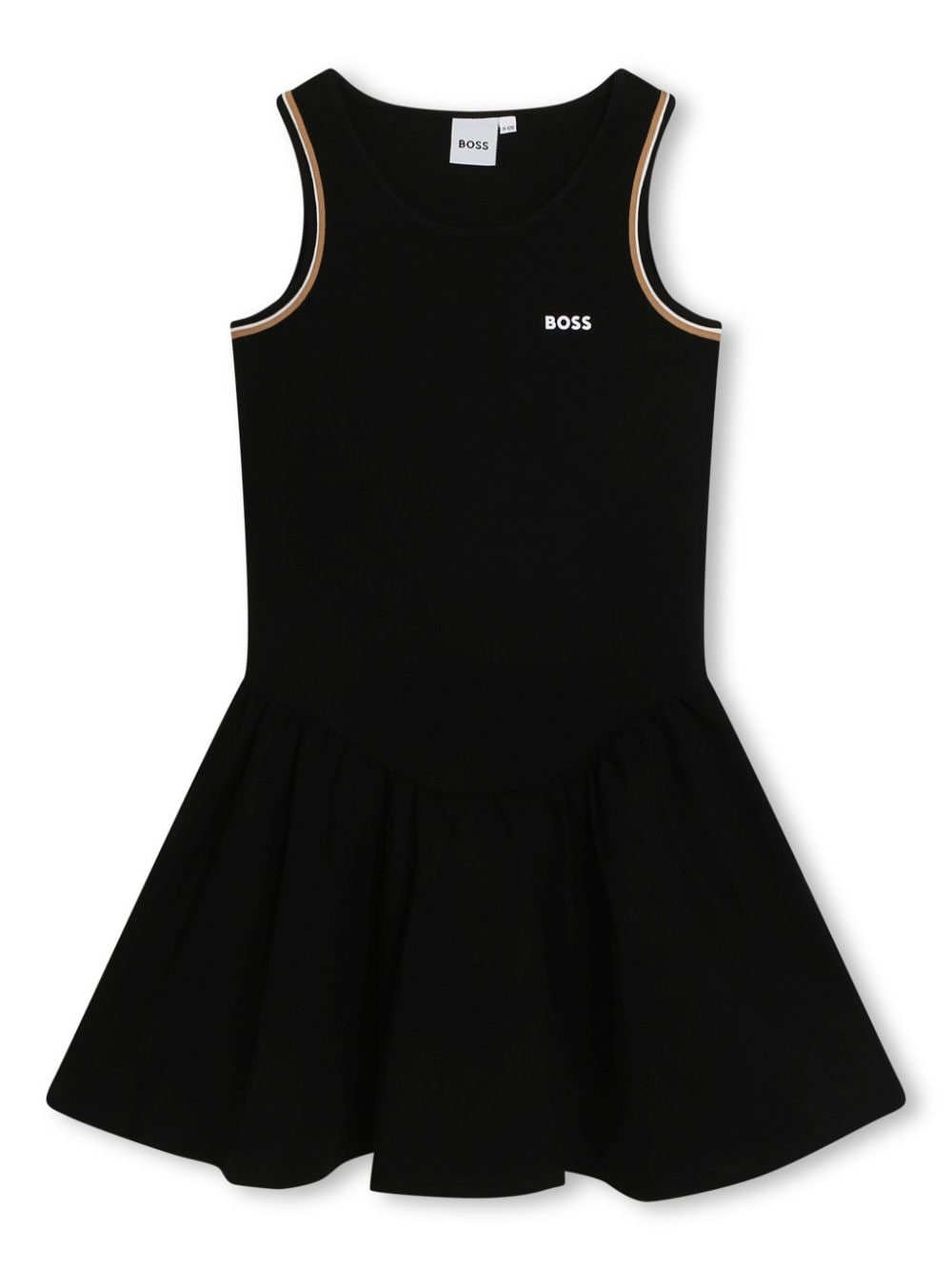 Bosswear Kids' Logo-print A-line Minidress In Black