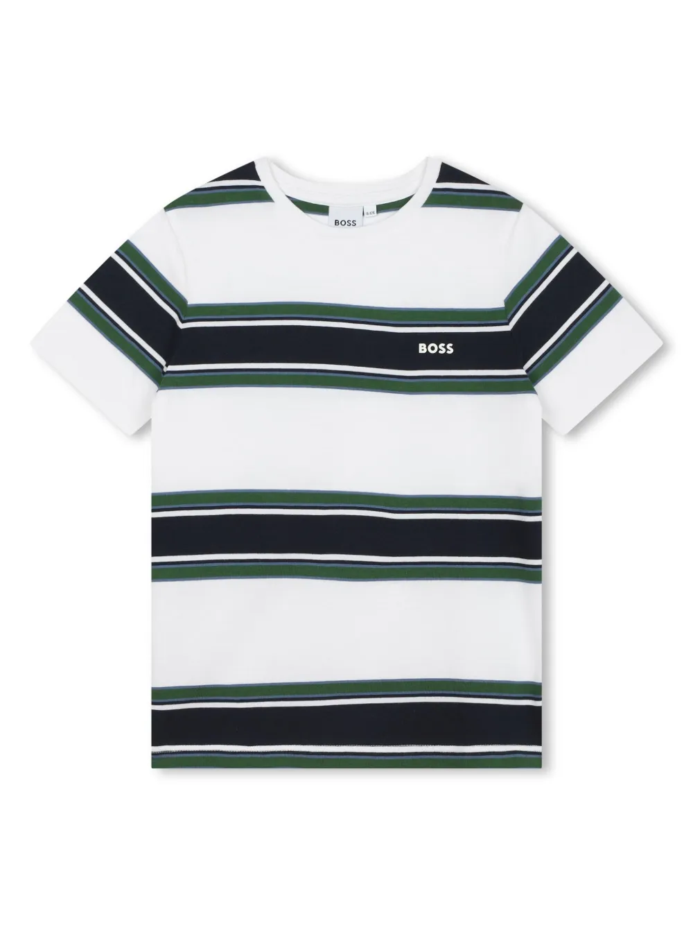 Image 1 of BOSS Kidswear stripe-print logo-print T-shirt