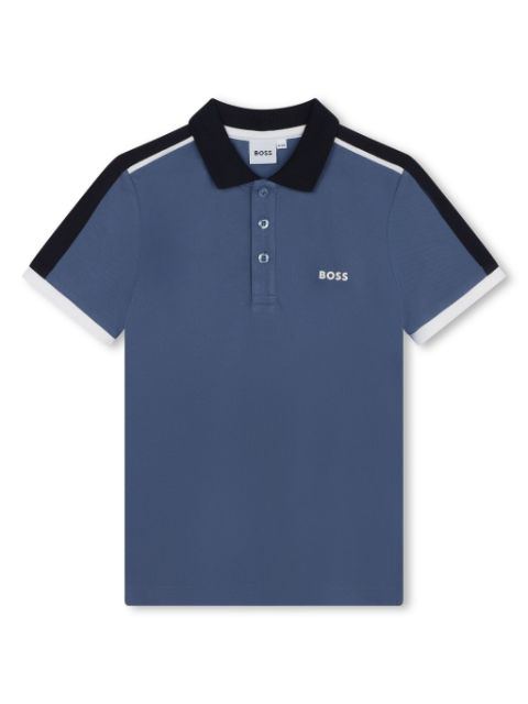 BOSS Kidswear playera tipo polo con logo estampado