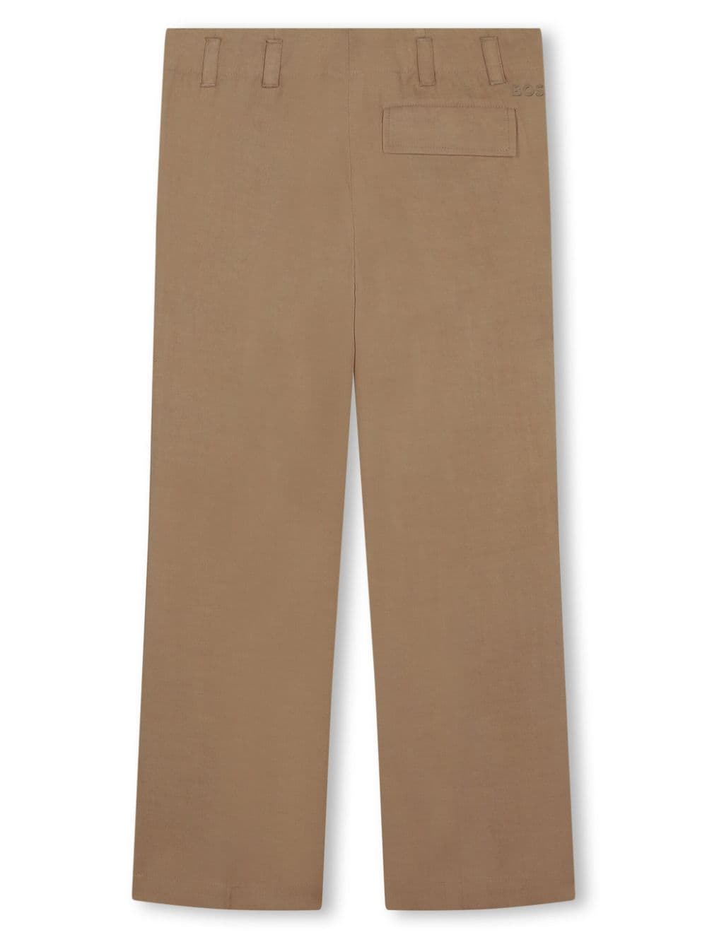 Shop Bosswear Logo-embroidered Straight-leg Trousers In Brown