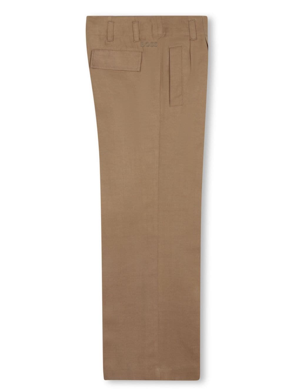 Shop Bosswear Logo-embroidered Straight-leg Trousers In Brown