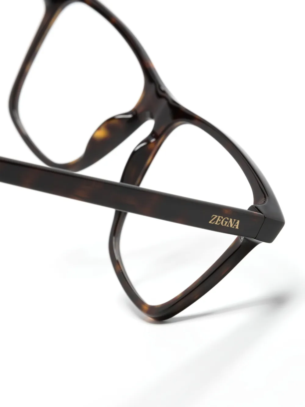 Zegna Bril met schildpadschild-design Bruin