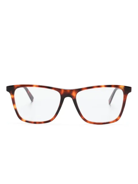 Zegna tortoiseshell-effect rectangle-frame glasses