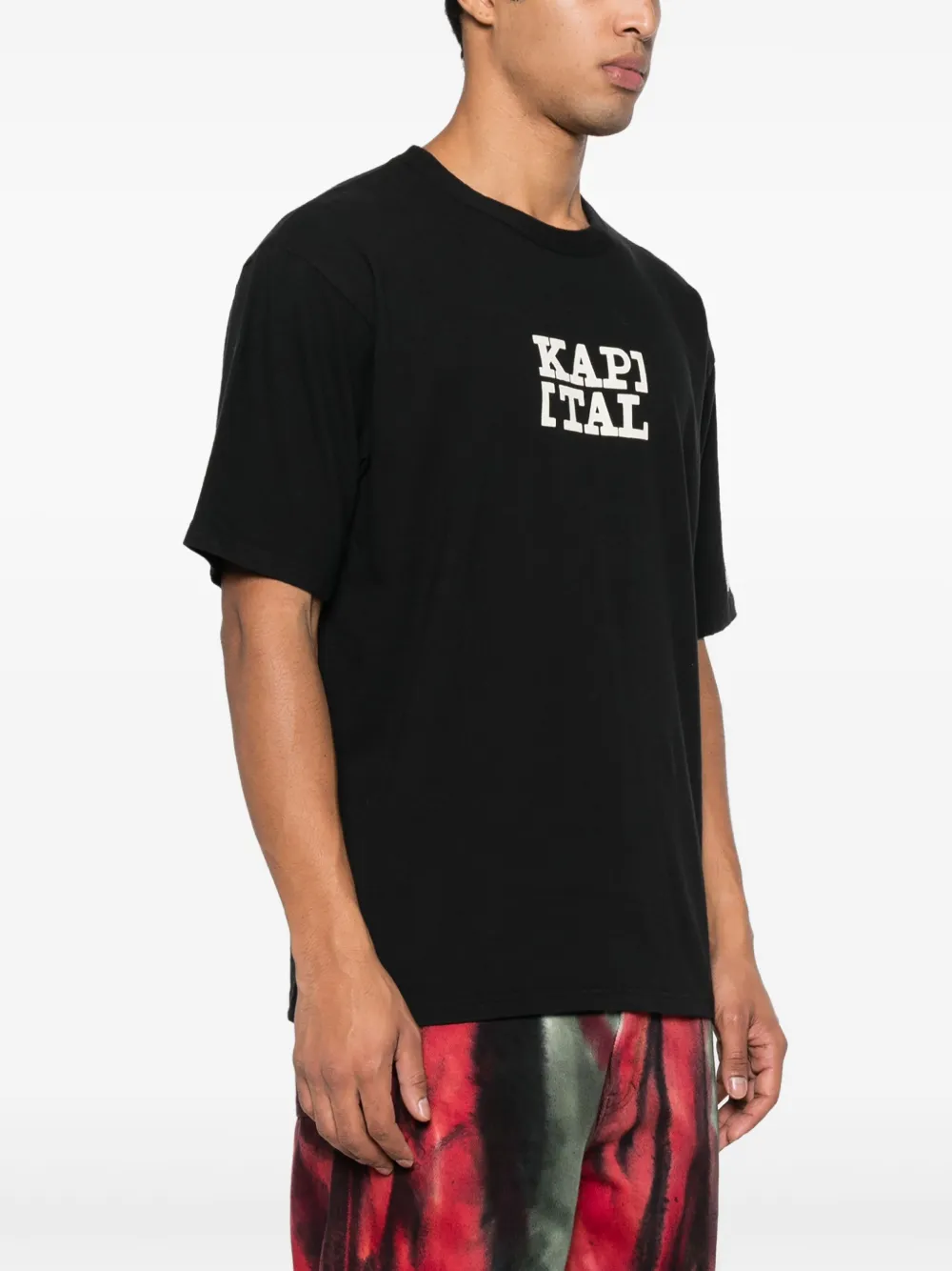 KAPITAL logo-print cotton T-shirt Zwart