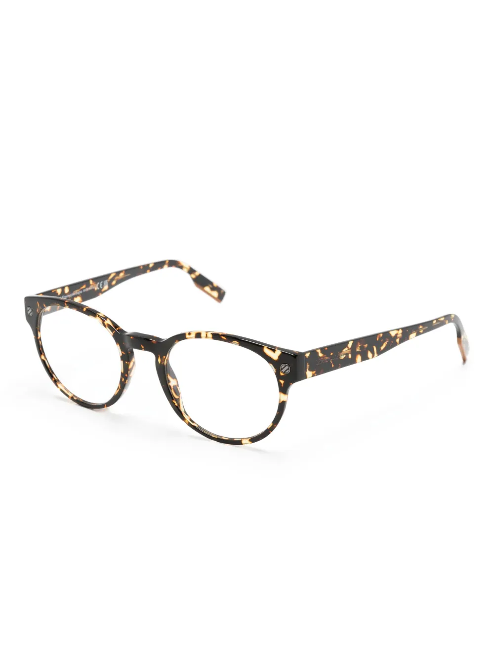 Zegna tortoiseshell-effect round-frame glasses | Image 2