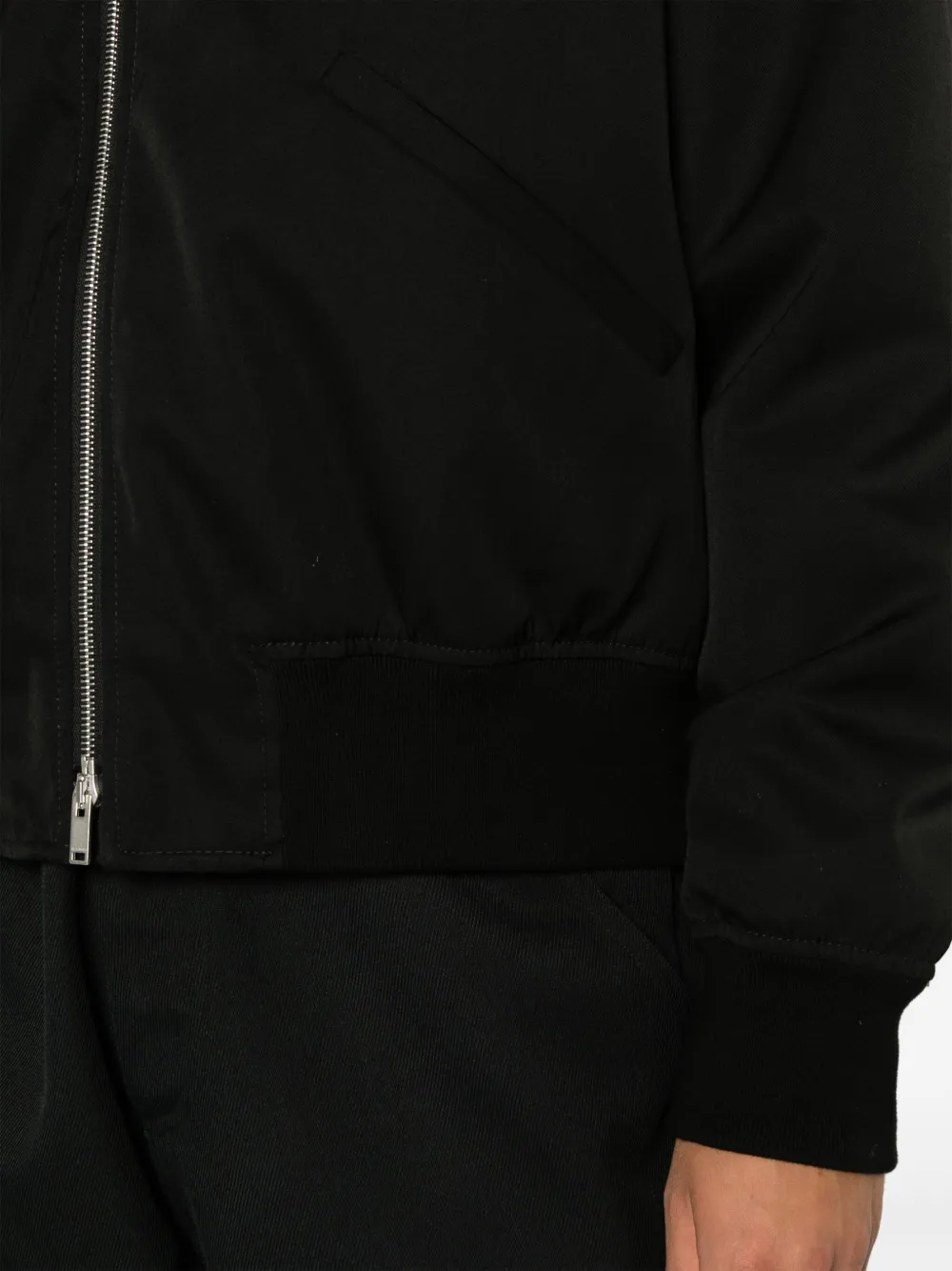 Shop Jil Sander Zip-up Wool Bomber Jacket In Black