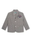 Kenzo Kids logo-embroidered gingham blazer - Neutrals