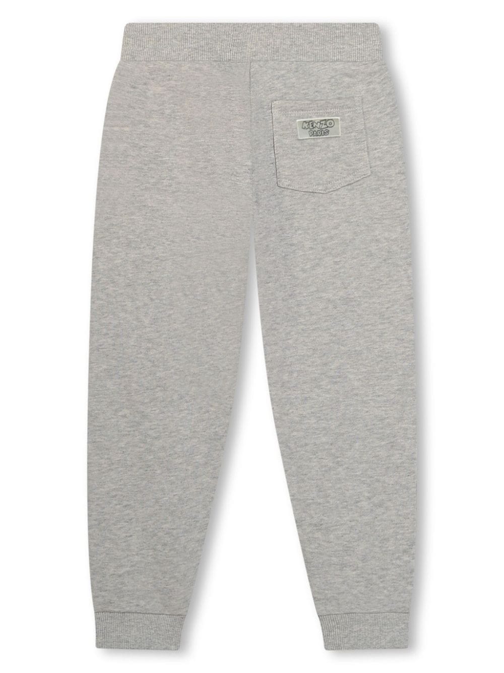 Shop Kenzo Logo-embroidered Cotton Track Pants In Grey