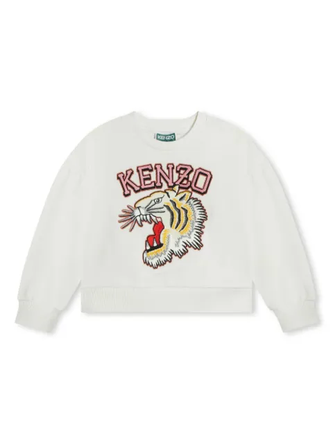 Kenzo Kids tiger-embroidered cotton sweatshirt