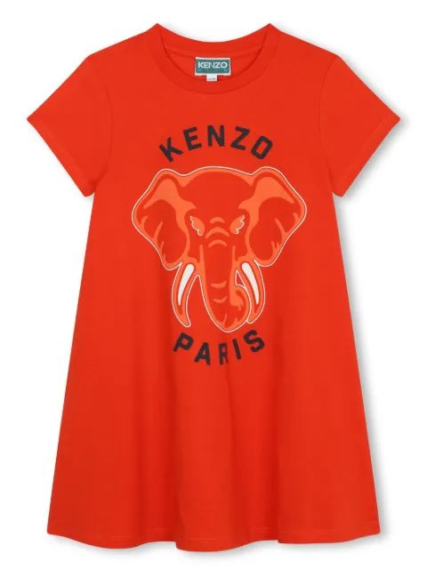 Kenzo Kids logo-print organic cotton dress