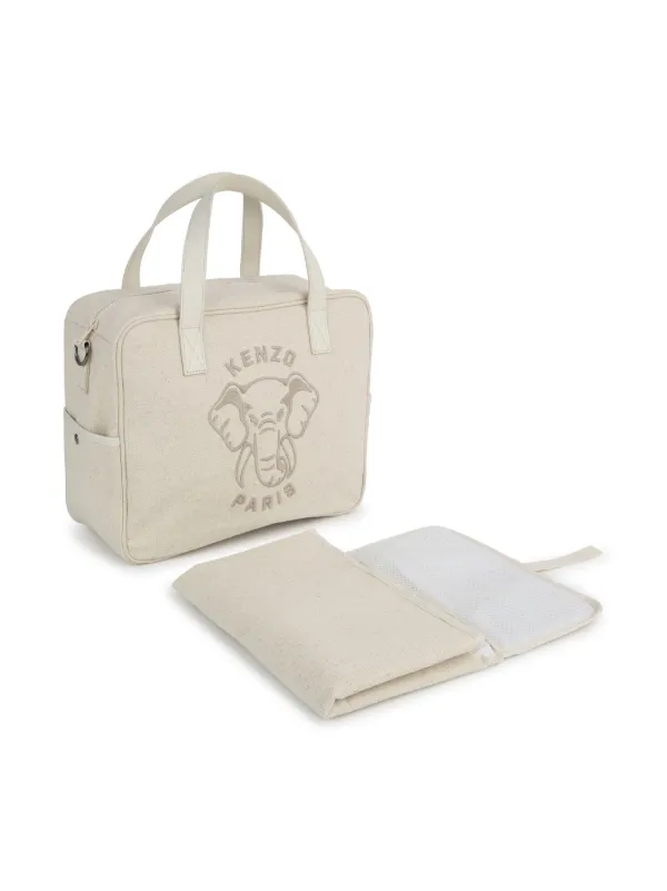 Kenzo Kids logo-embroidered Canvas Changing Bag | Neutrals | FARFETCH