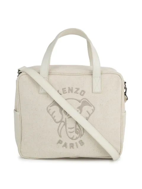 Kenzo Kids logo-embroidered canvas changing bag