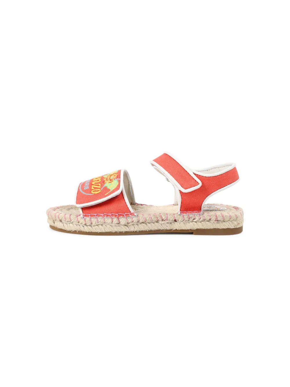 Kenzo Kids logo-embroidered jute sandals Orange
