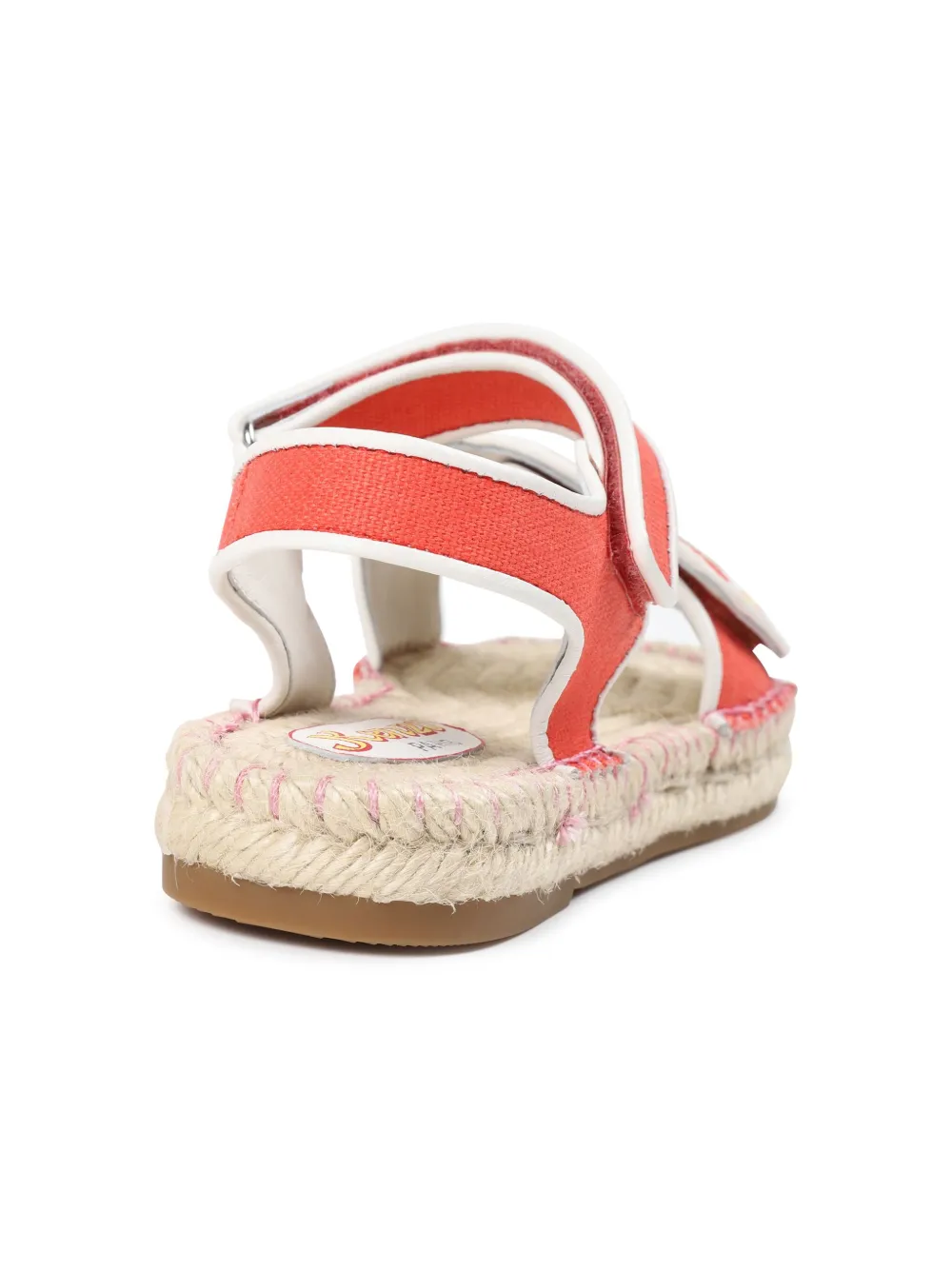 Kenzo Kids logo-embroidered jute sandals Orange