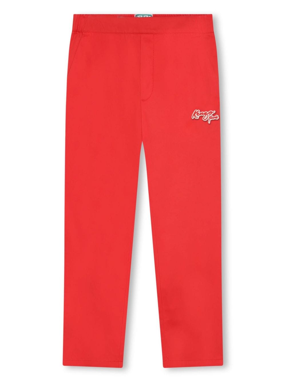 Kenzo Kids' Logo-patch Cotton Track Trousers In Red