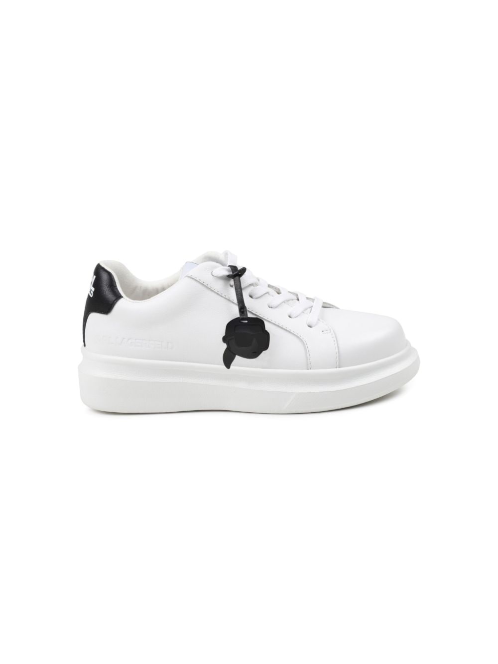 Shop Karl Lagerfeld Logo-print Leather Sneakers In White