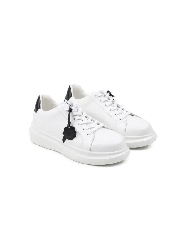 Karl Lagerfeld Kids logo print Leather Sneakers Farfetch