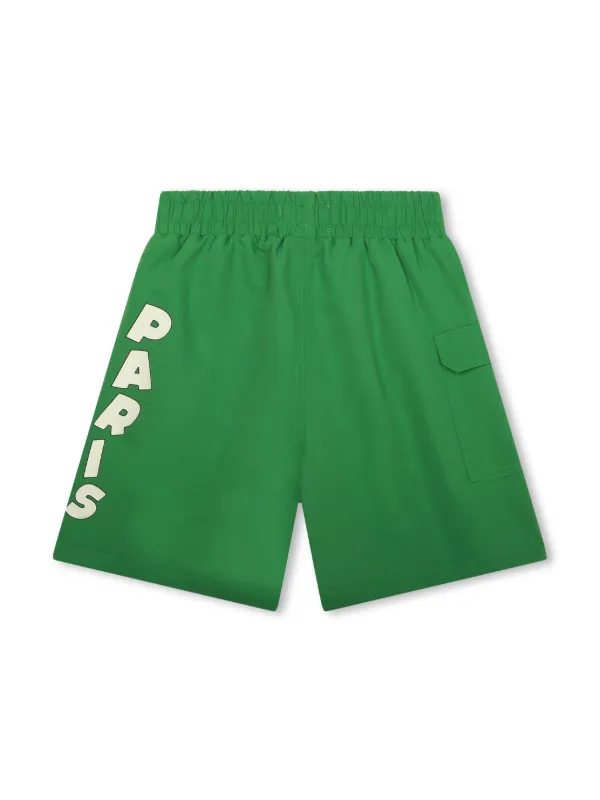 Kenzo Kids Zwembroek Met Logoprint Groen FARFETCH NL