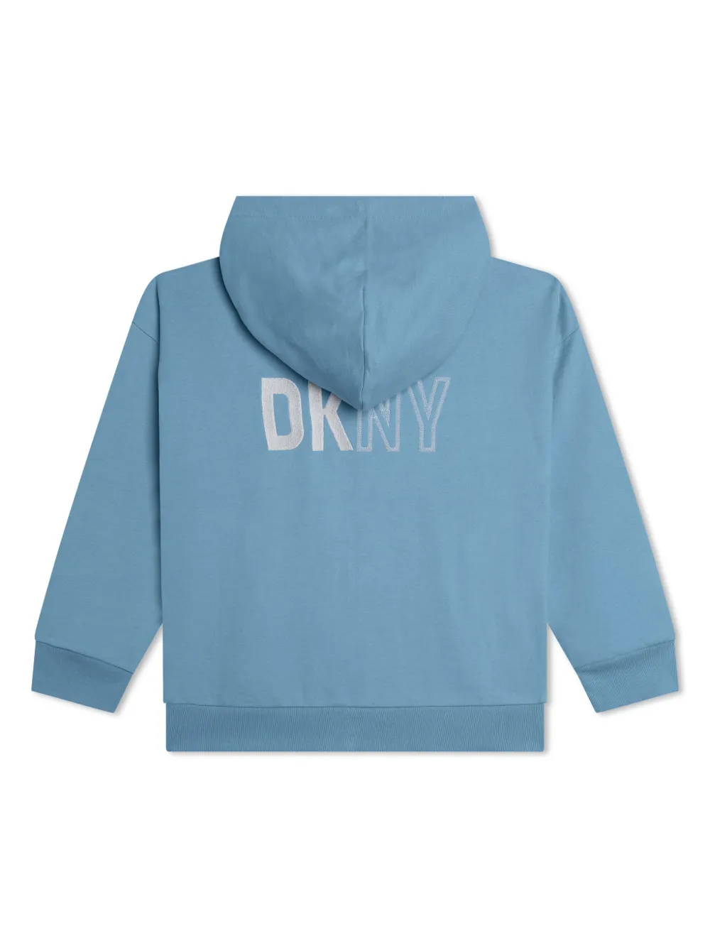 Dkny Kids Katoenen-jersey hoodie met logoprint Blauw