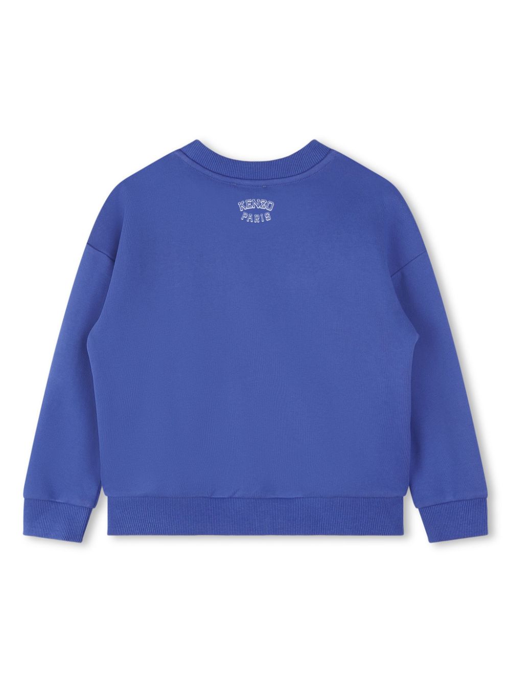 Shop Kenzo Logo-embroidered Cotton Sweatshirt In Blau