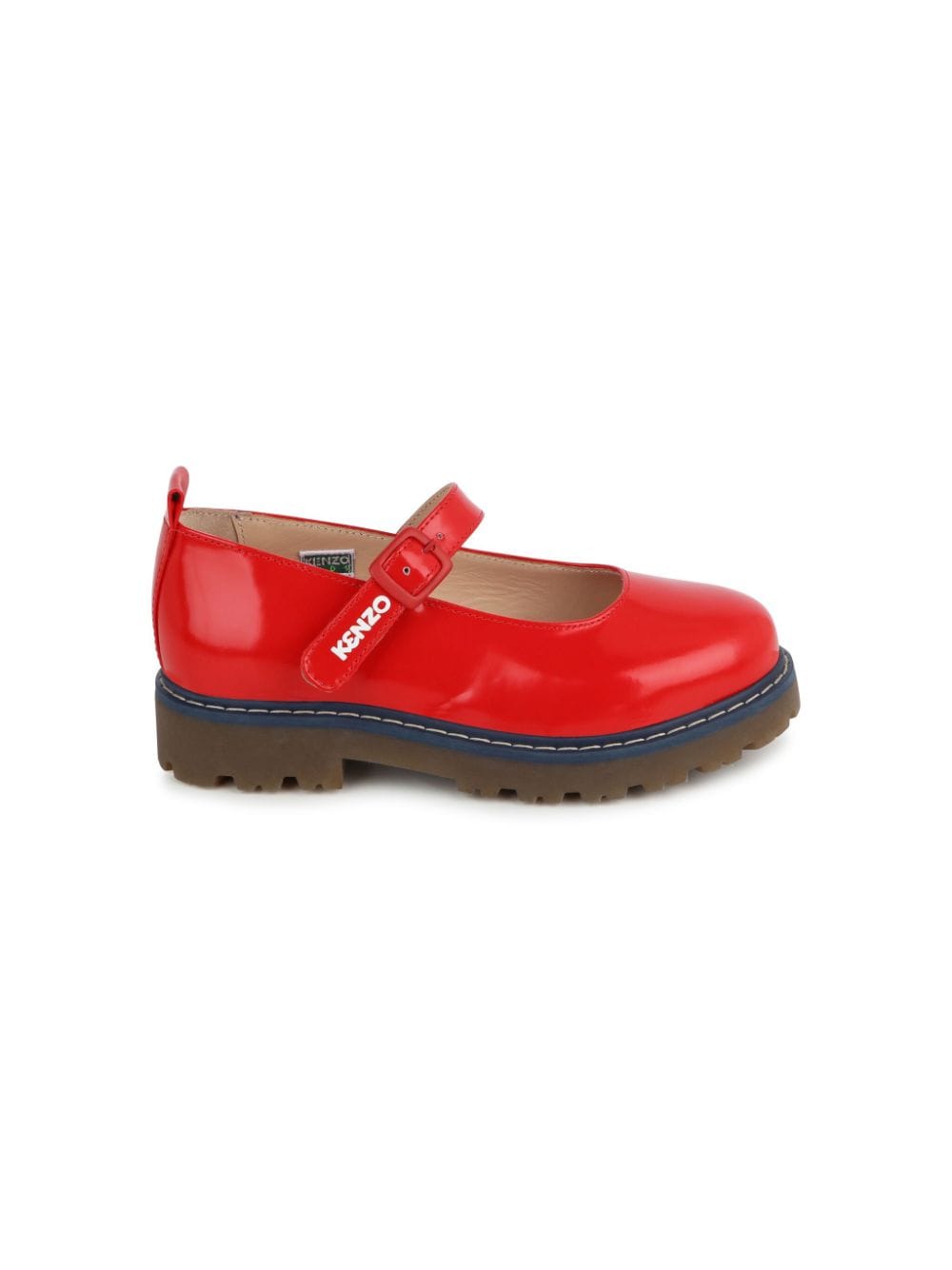 Shop Kenzo Logo-embroidered Leather Ballerinas In Red
