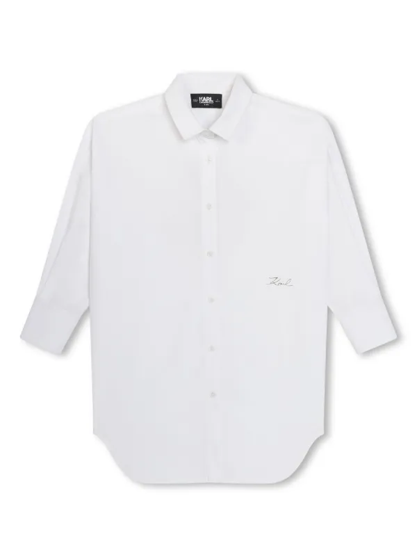 Karl Lagerfeld Kids logo print Cotton Shirt Dress Farfetch