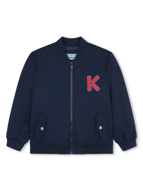 Kenzo Kids logo-embroidered bomber jacket