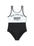 Dkny Kids logo-print two-tone swimsuit - Black